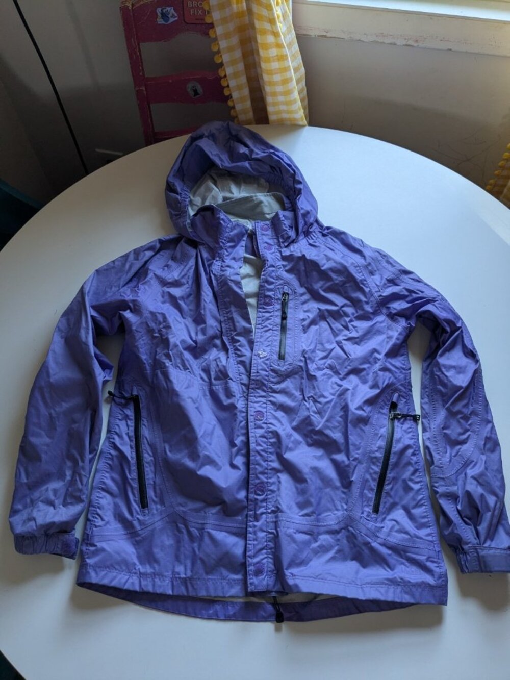 REI Co-op Girls' Size XL 18 Purple Raincoat Big Kids Hyacinth Dark Lavender Rain